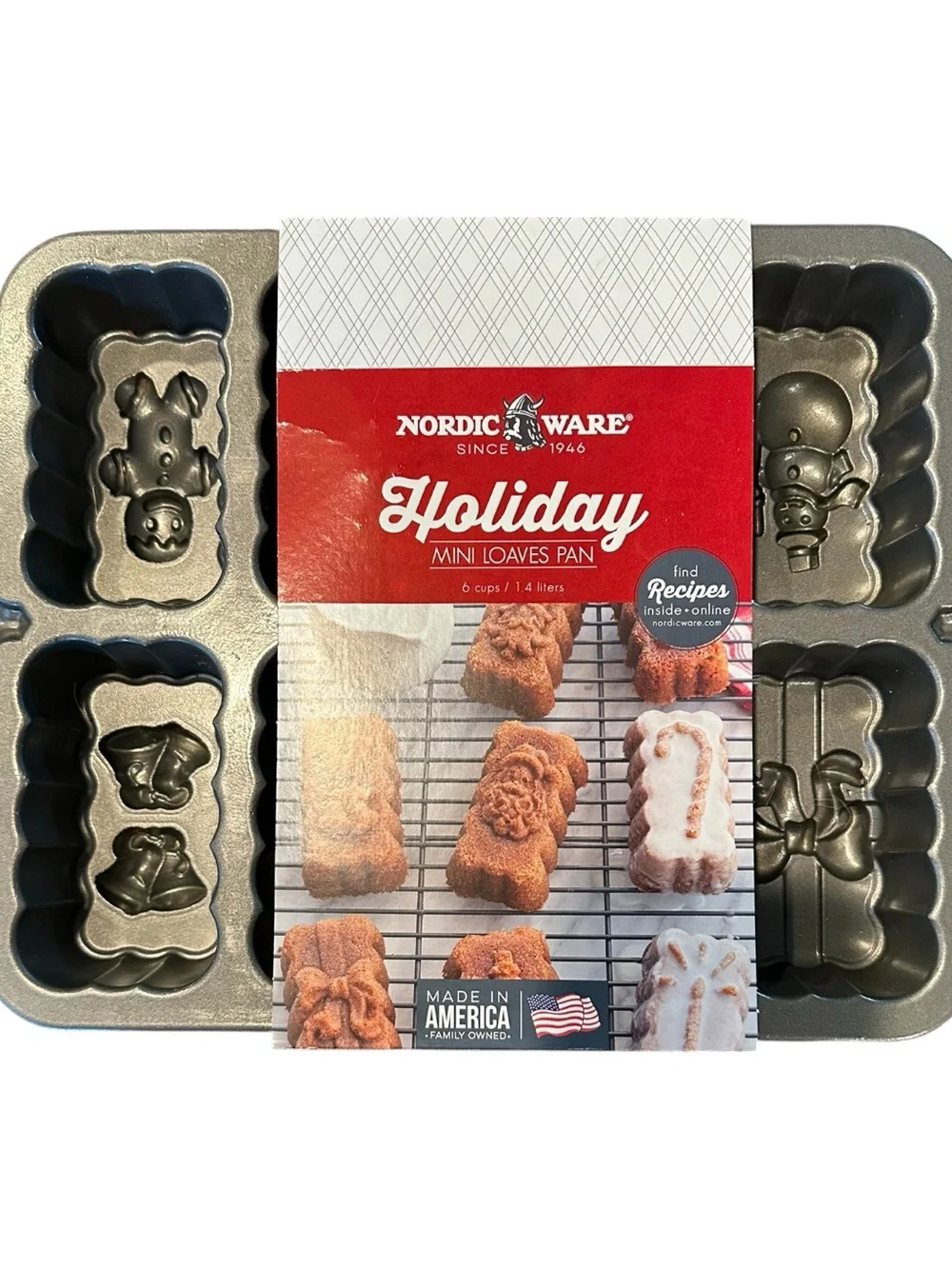 Nordic Ware Holiday Mini Loaves Pan - Metallic Gray